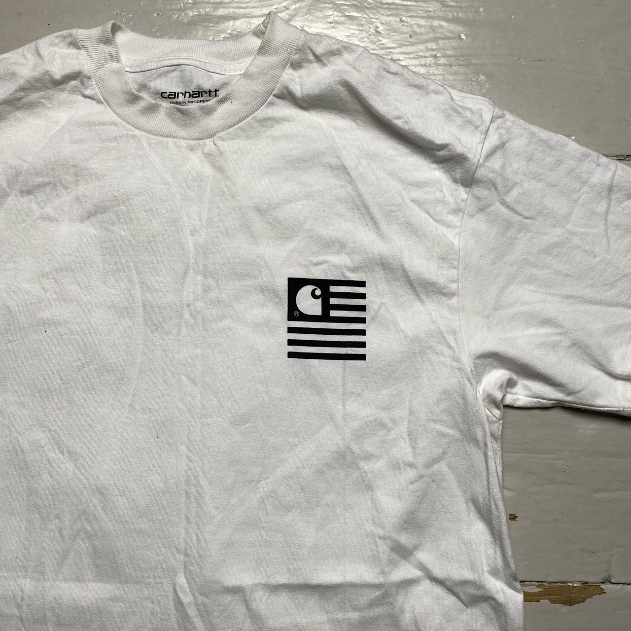 Carharrt WIP USA Wave Flag T Shirt White and Black