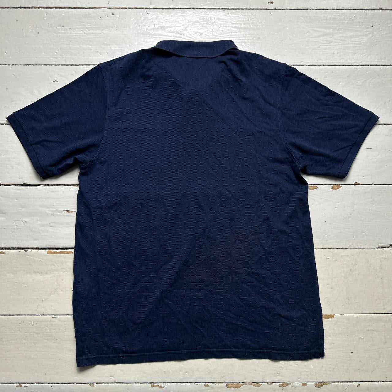 Yves Saint Laurent Multi Colour Navy White and Orange Vintage Polo Shirt