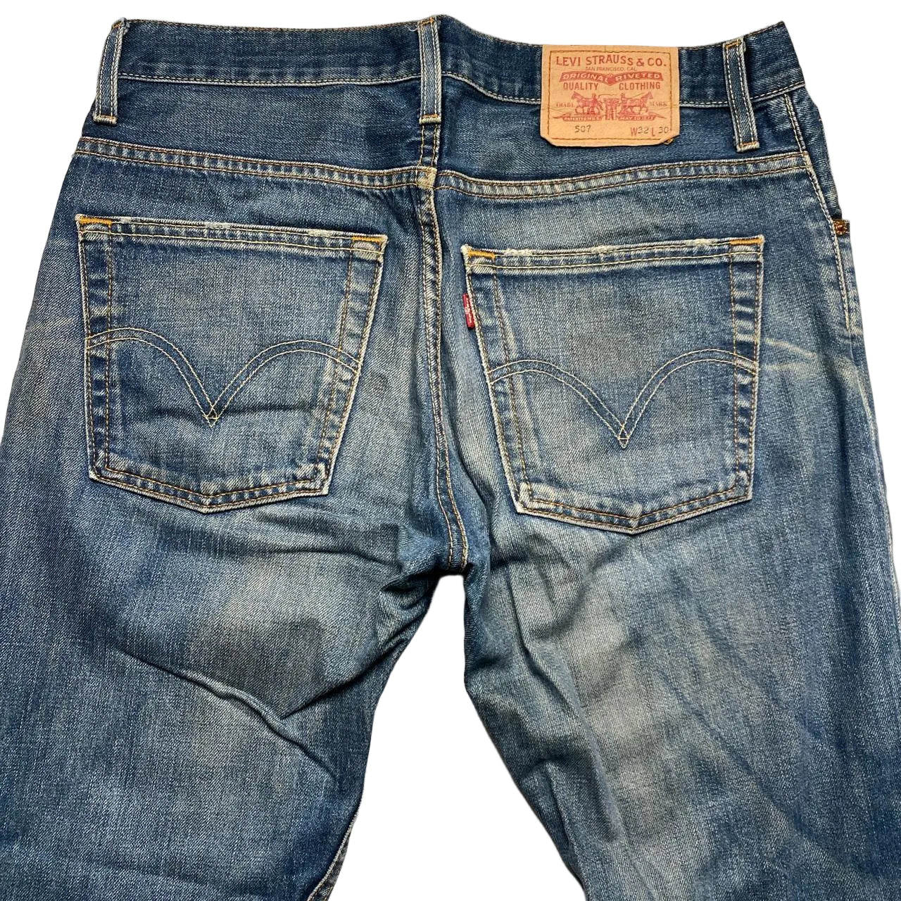 Levis 507 Navy Stonewashed Jeans (32W)