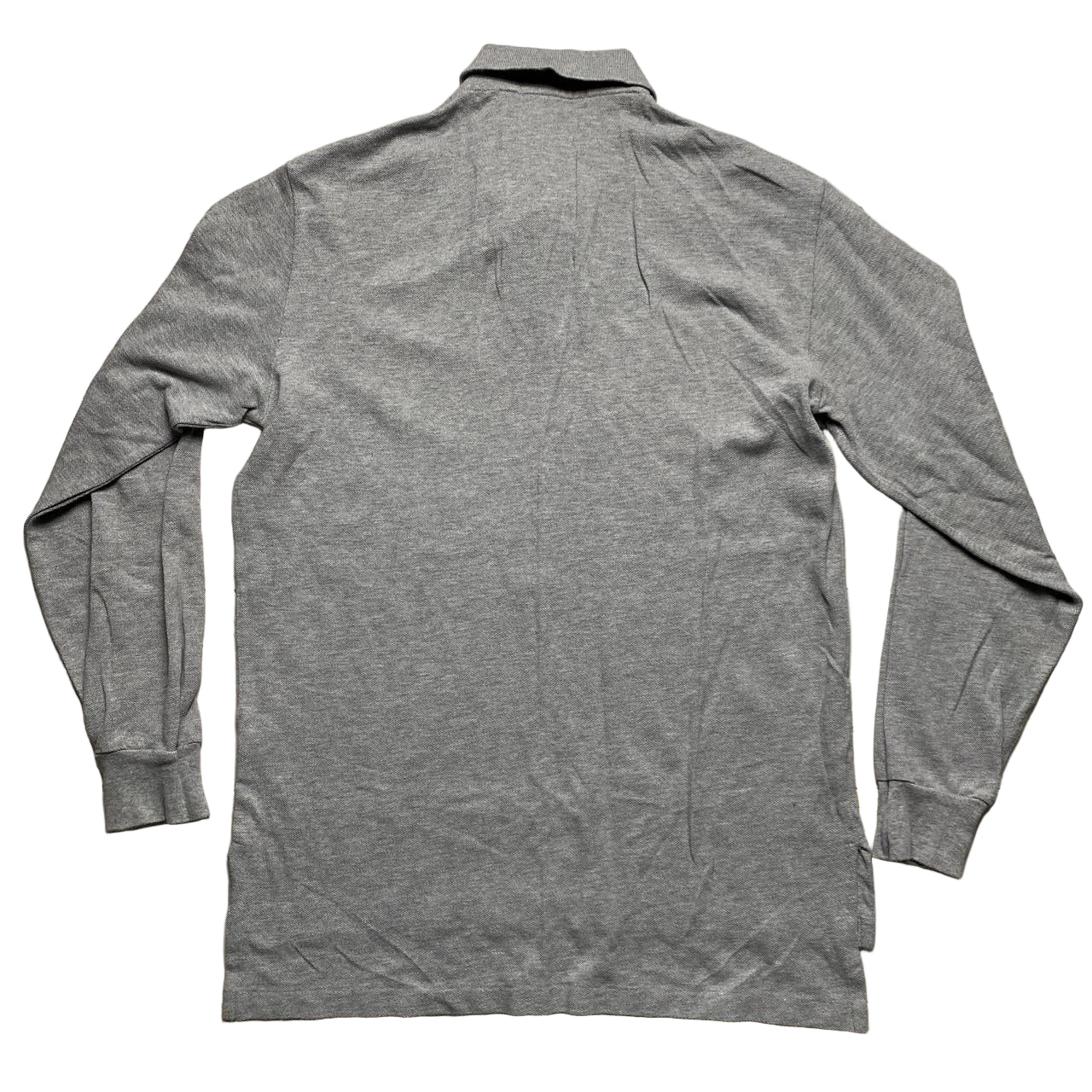 Ralph Lauren Polo Grey and Navy Long Sleeve Polo Shirt (S)