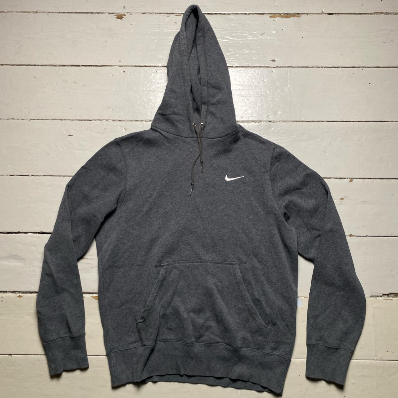 Nike Swoosh Dark Grey and White Hoodie Wear Garson