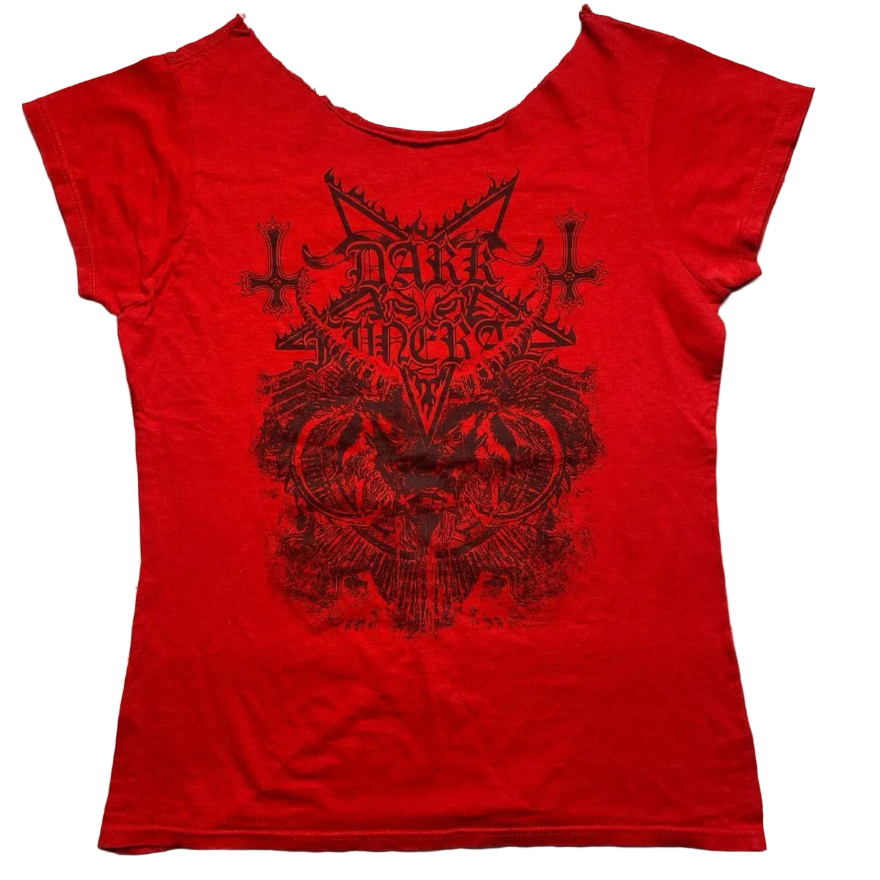 Dark Funeral Heavy Metal Goth Grunge Red and Black Vest T Shirt (S)