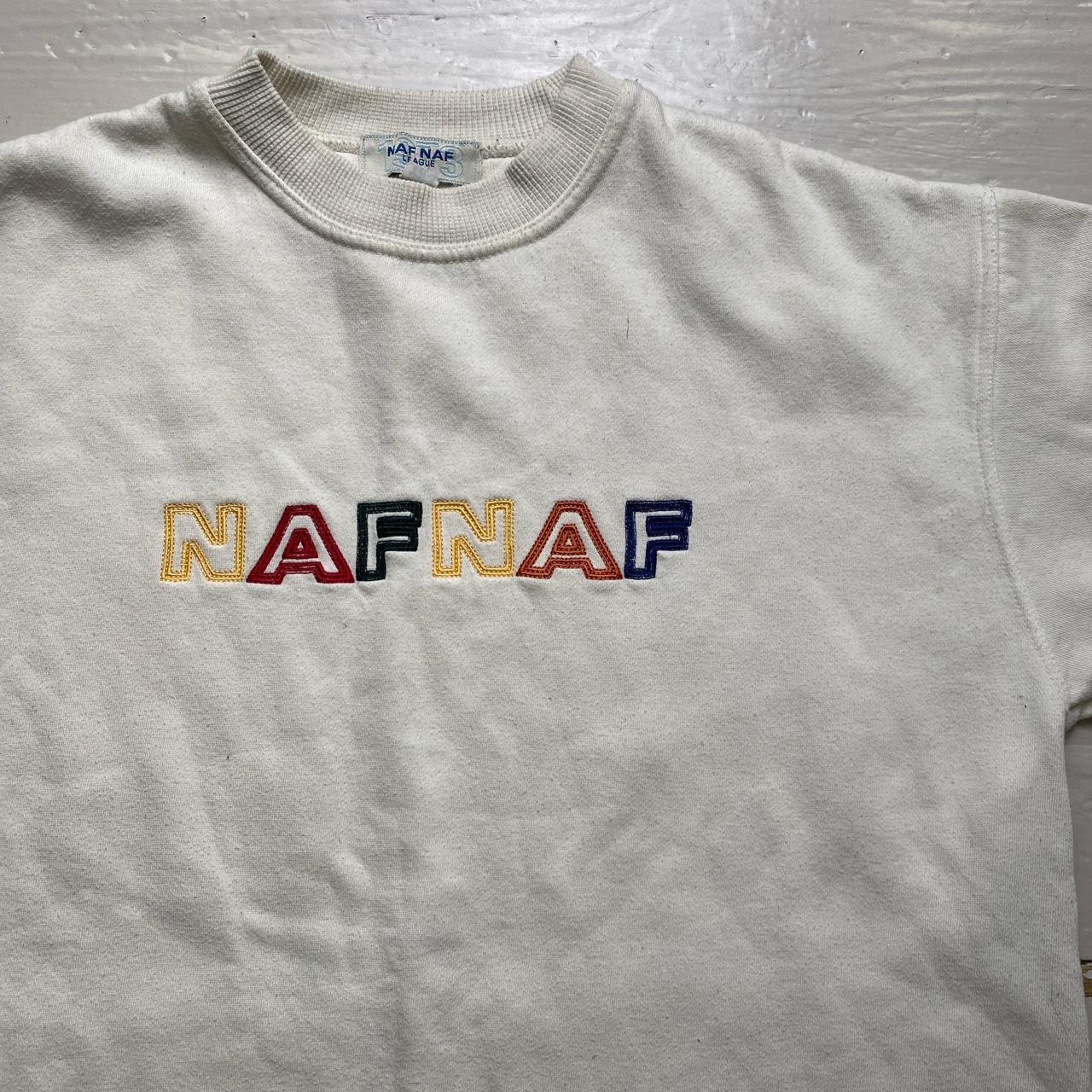 NAFNAF Vintage Cream White Rainbow Spellout Jumper