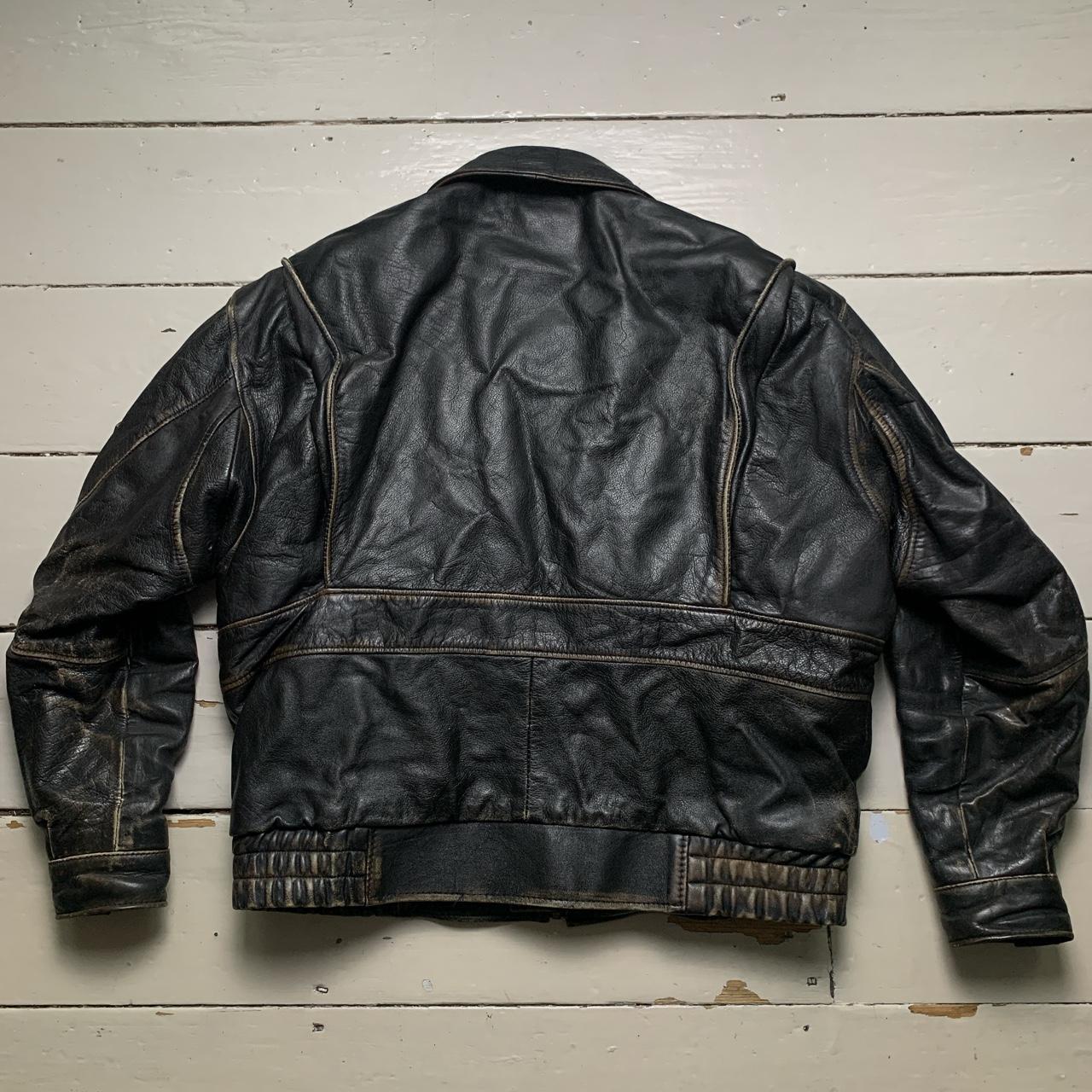 Vintage Leather Fighter Plane Pilot Brown Jacket