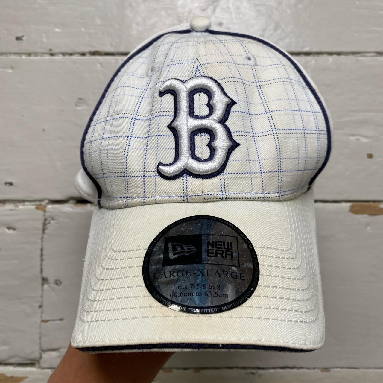 New Era Boston Red Sox White Checked Fitted Baseball Cap – Wear Garson