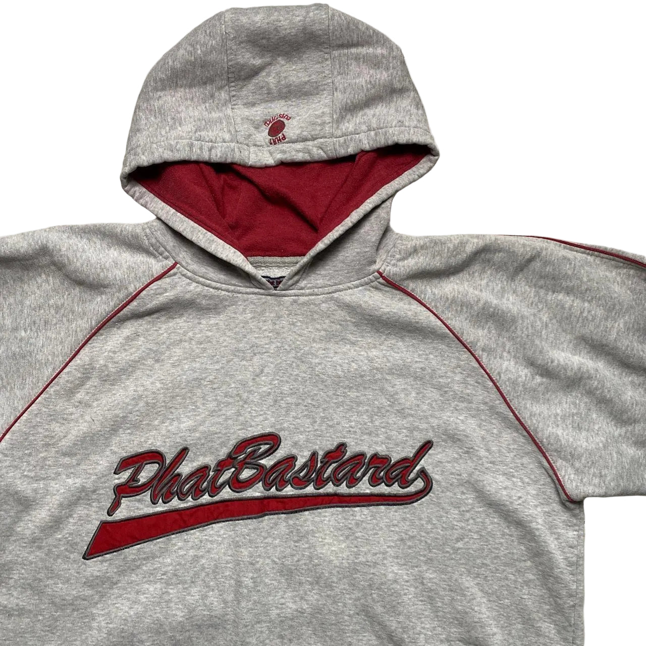 Phat Bastard 69 Vintage Grey and Red Hoodie (XL)