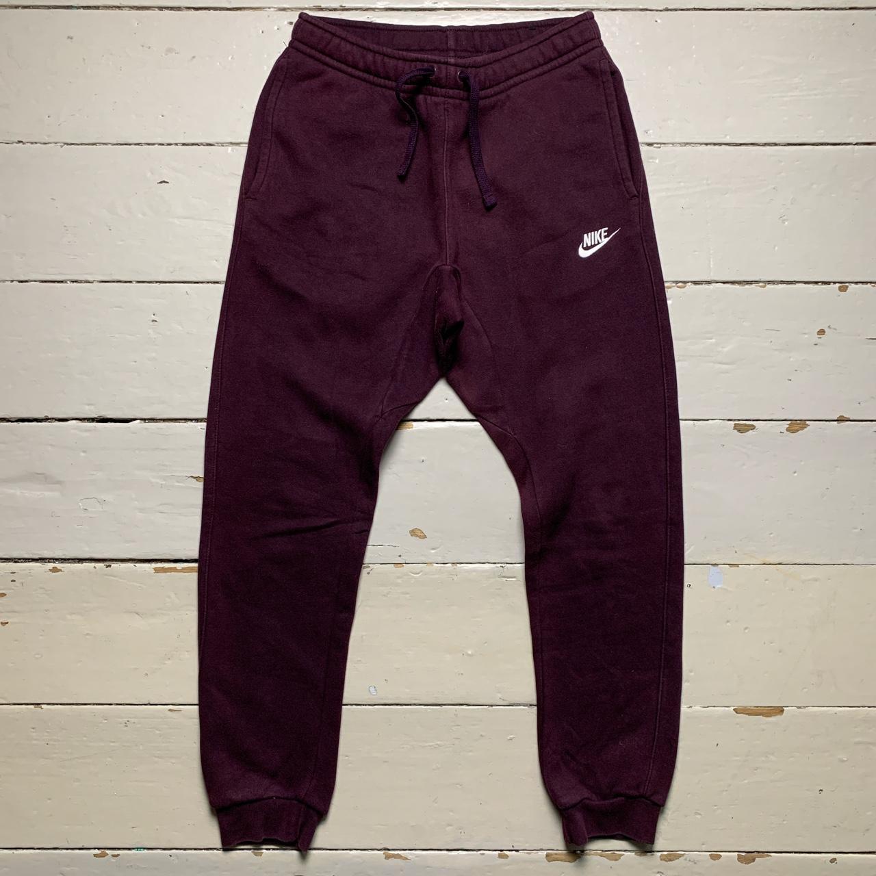 Nike Swoosh Burgundy and White Joggers