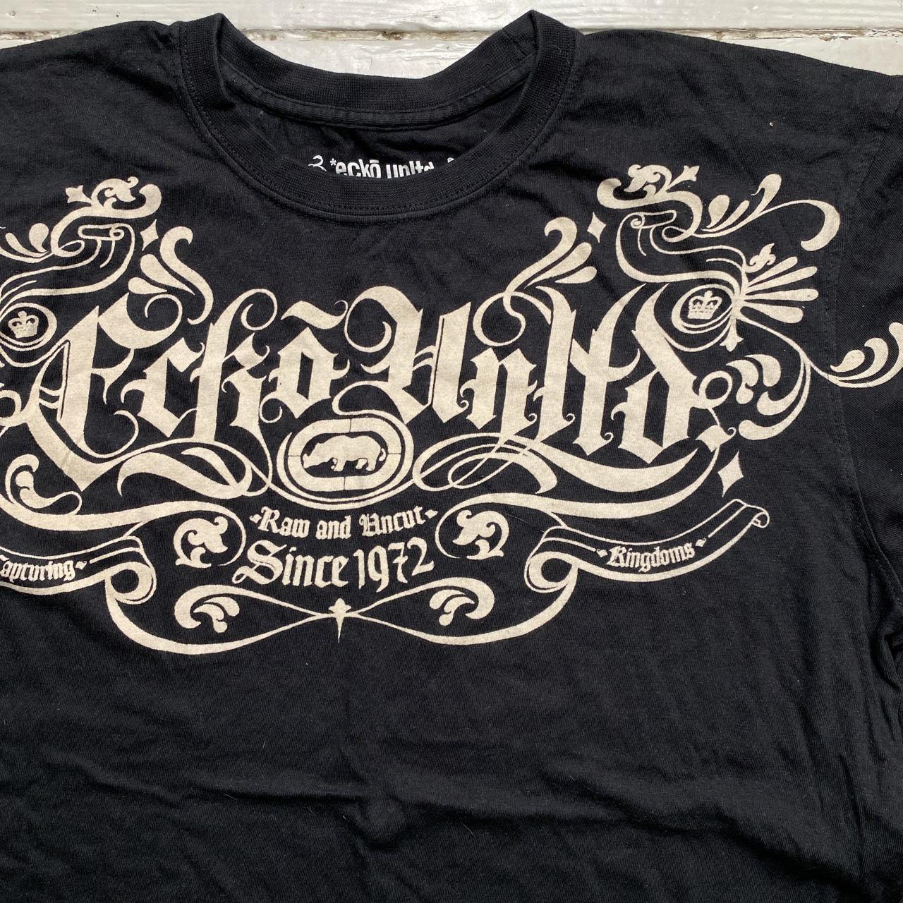 Ecko UNLTD Vintage Black and White Tattoo Print T Shirt