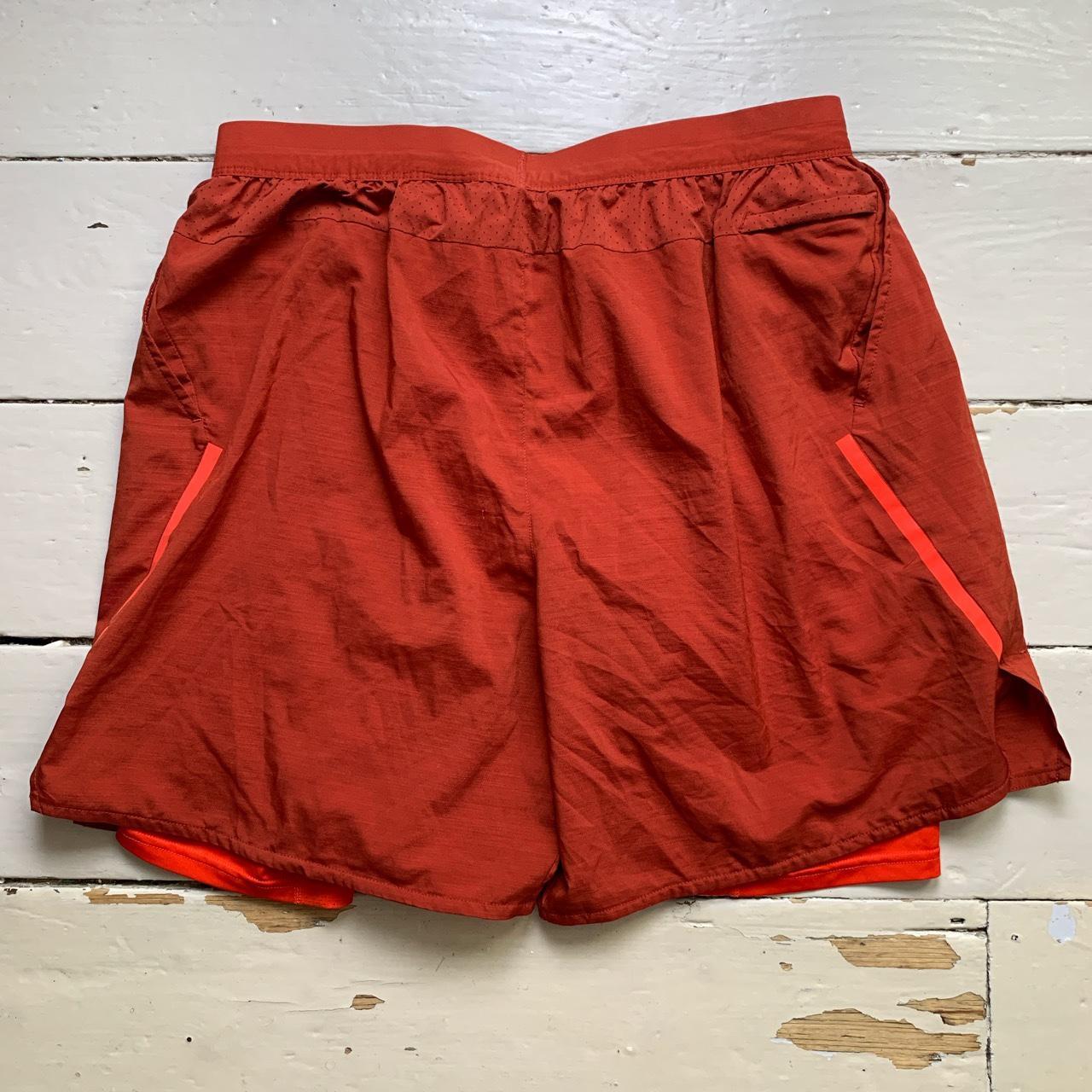 Nike Running Swoosh Dri Fit Orange Red Shorts