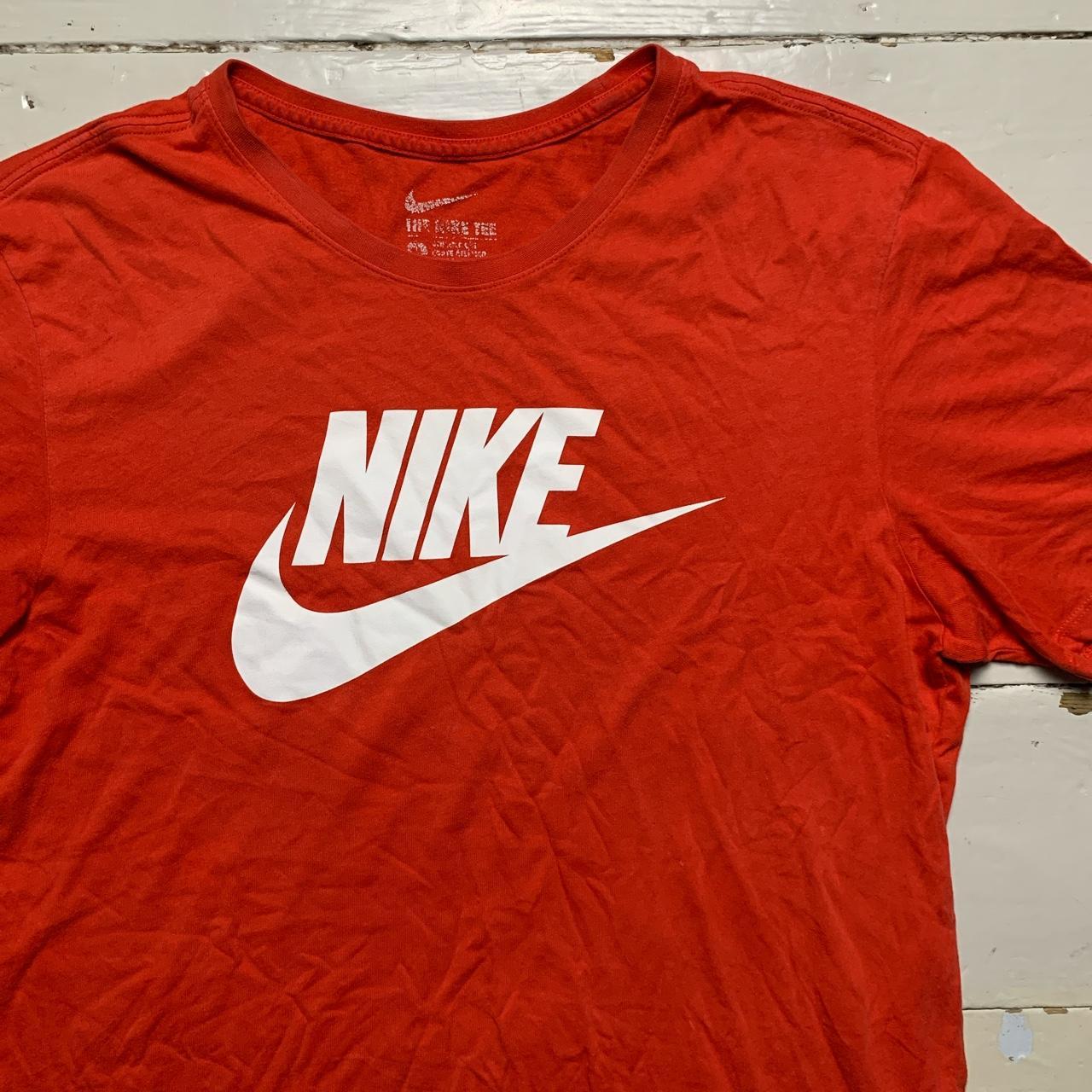 Nike Vintage Swoosh Red and White T Shirt