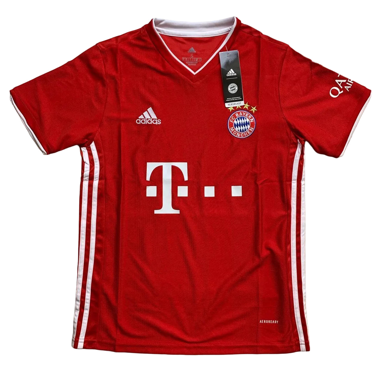 Bayern Munich Adidas T Mobile Football Jersey Red and White (S)