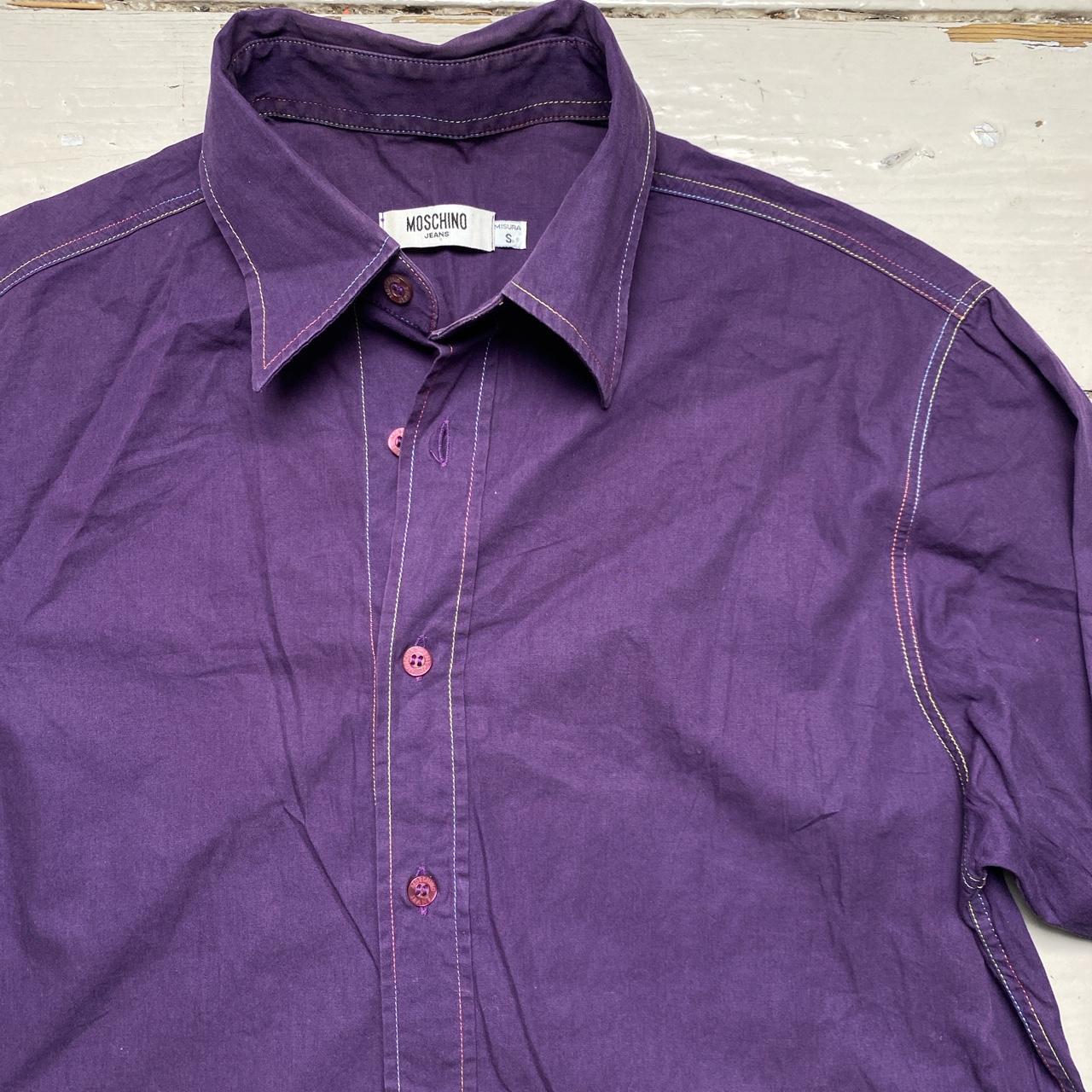 Moschino Vintage Purple Rainbow Stitch Shirt