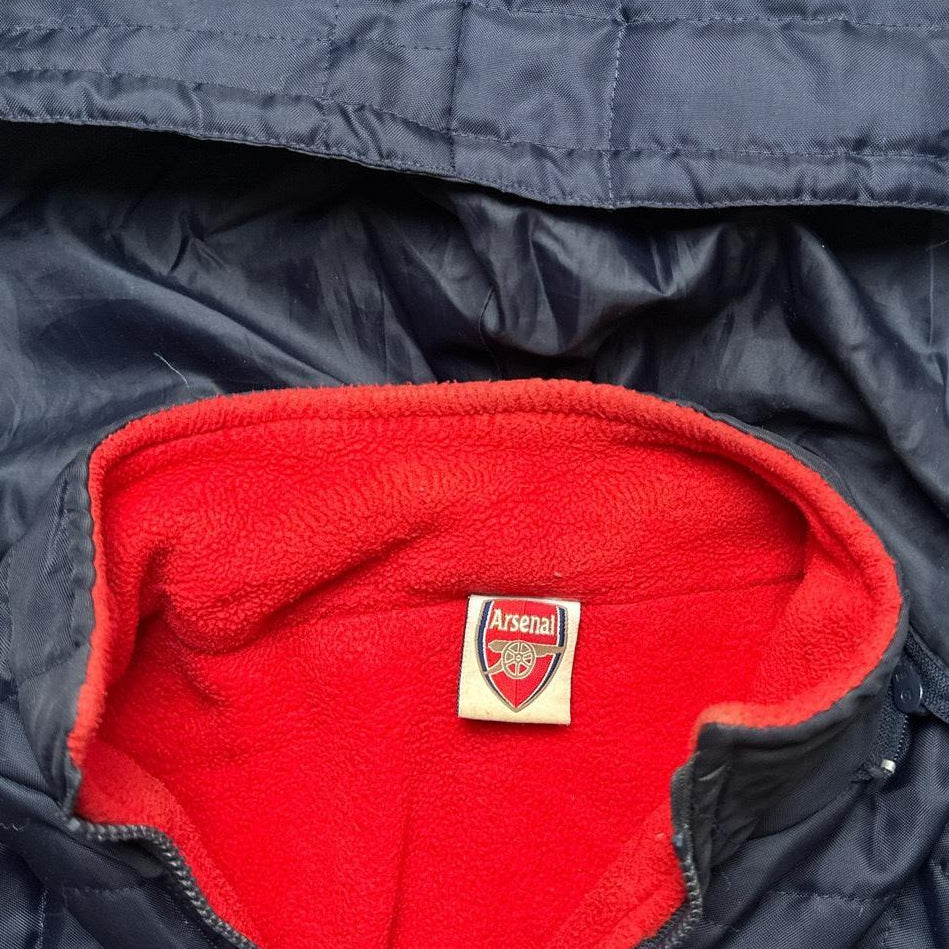Arsenal Vintage Navy and Red Puffer Jacket (S)