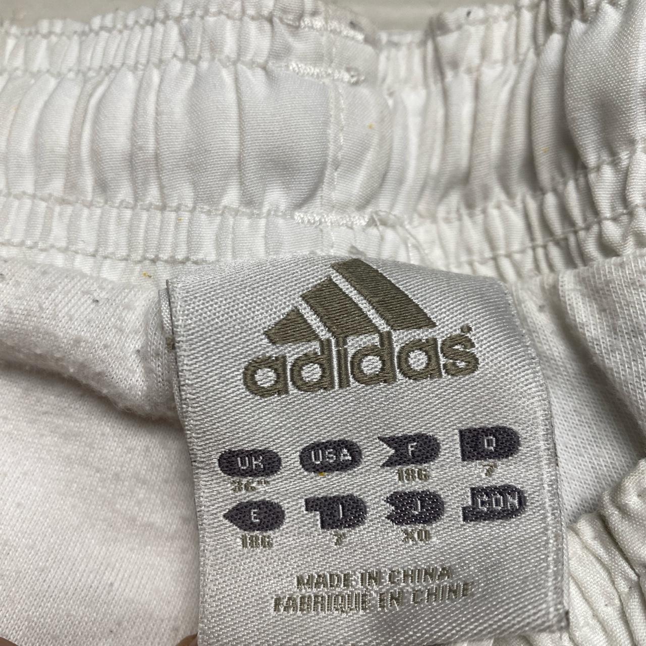 Adidas White and Navy Stripe Baggy Trackpant Shell Bottoms
