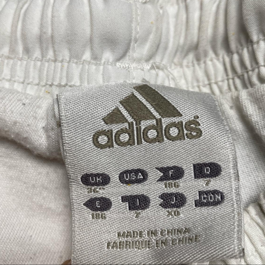 Adidas White and Navy Stripe Baggy Trackpant Shell Bottoms (36W)