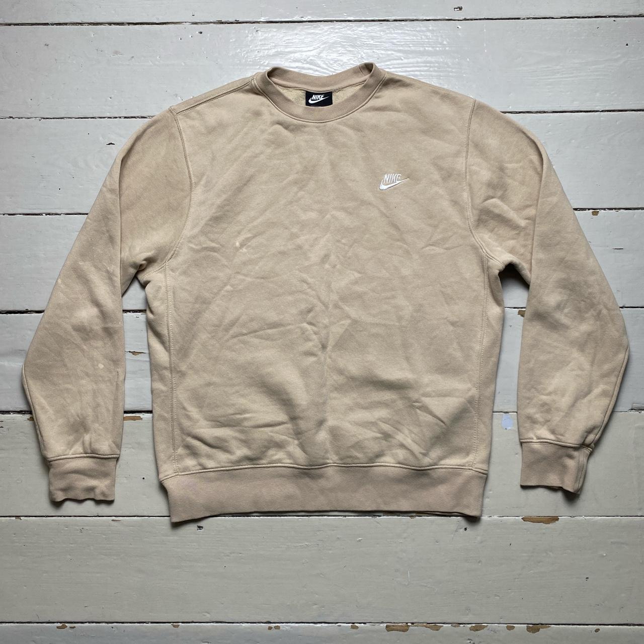 Nike Cream and White Swoosh Jumper