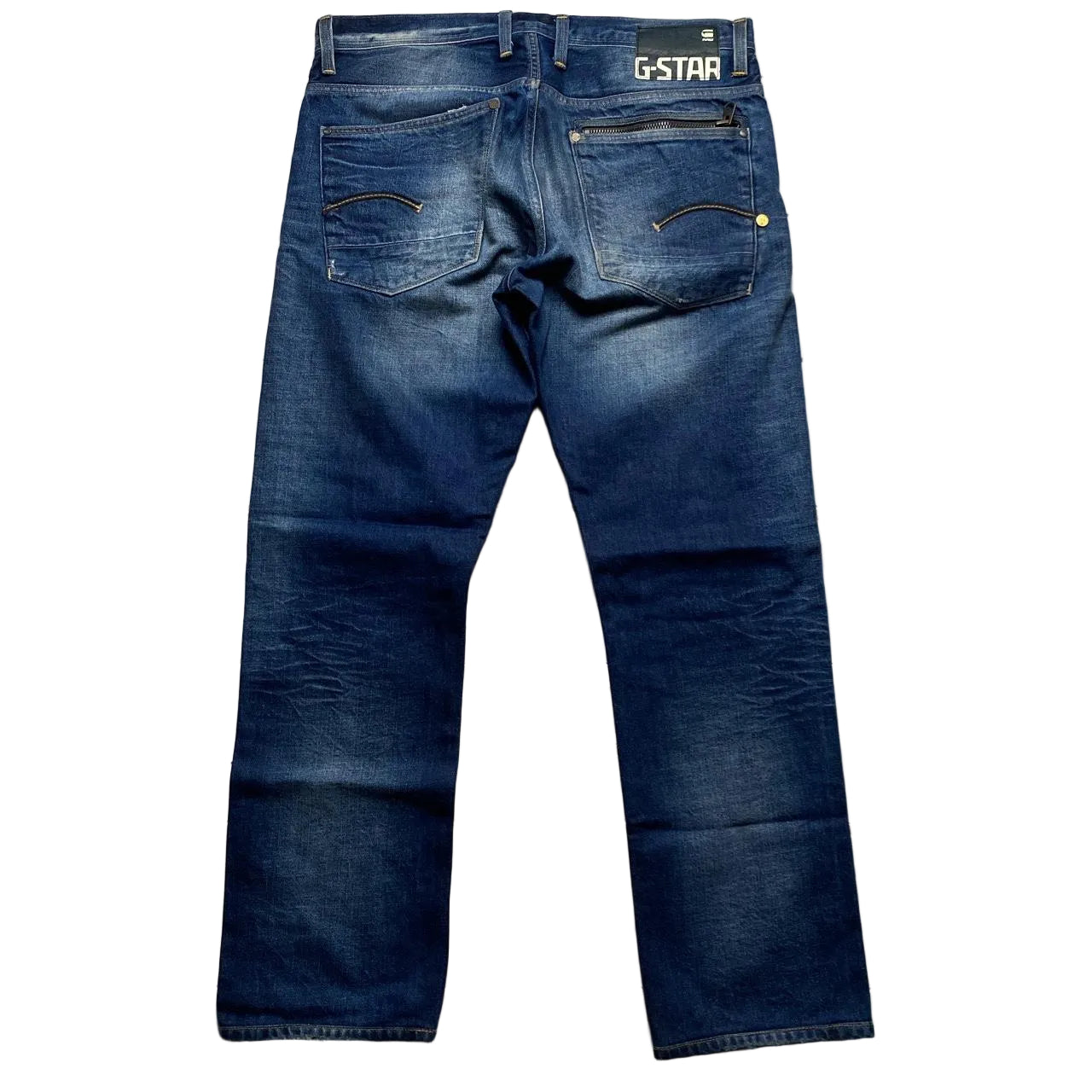 G Star Navy Stonewashed Jeans (36W)