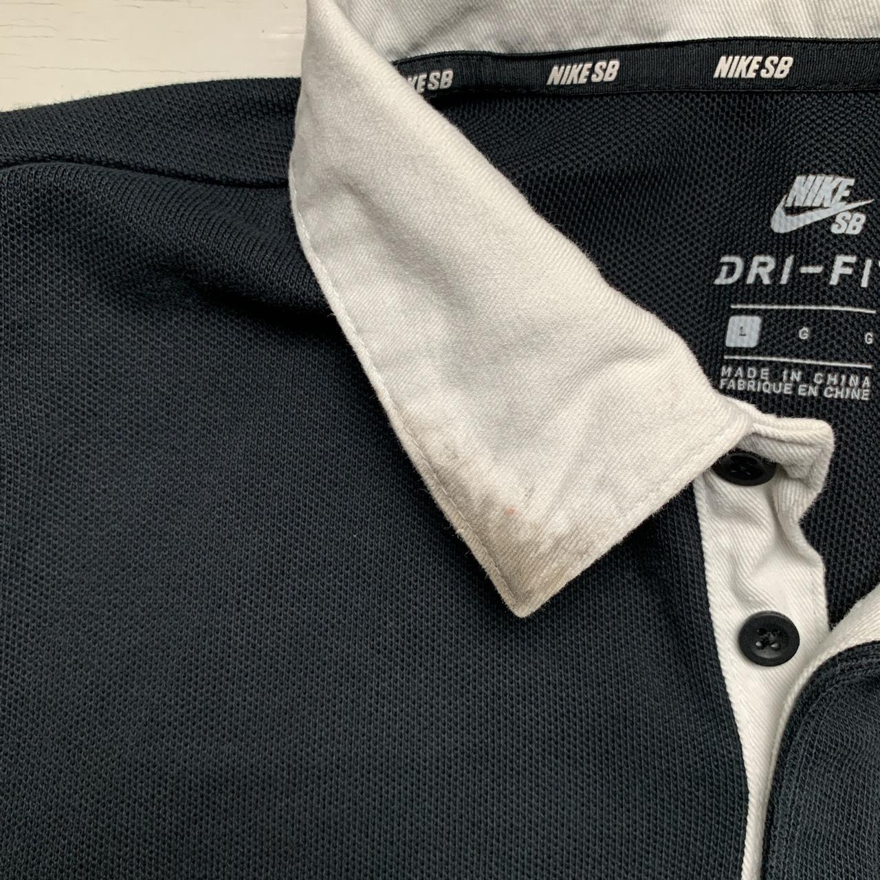 Nike SB Big Spellout Black and White Long Sleeve Polo Shirt