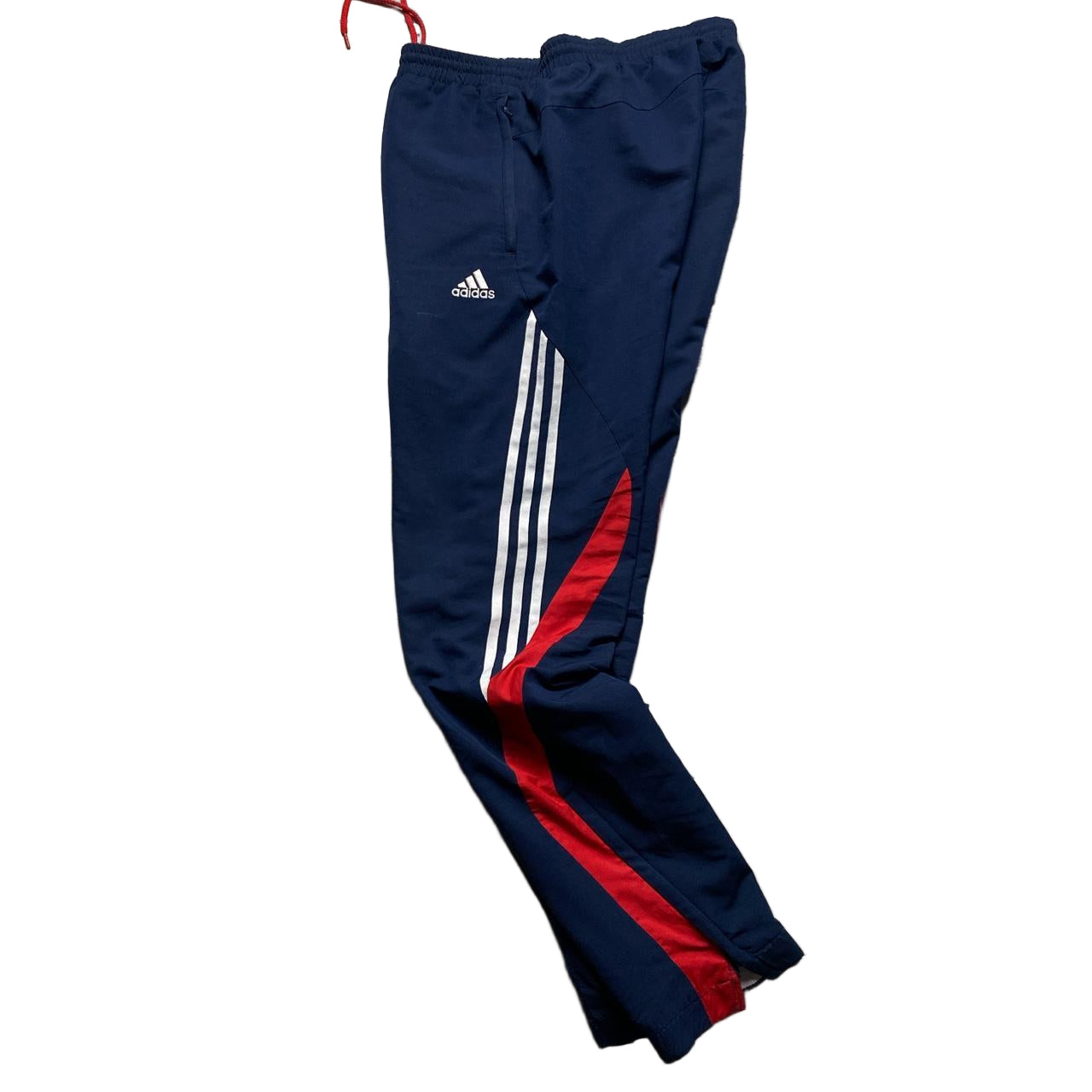 Adidas Navy White and Red Shell Baggy Trackpant Bottoms (M)