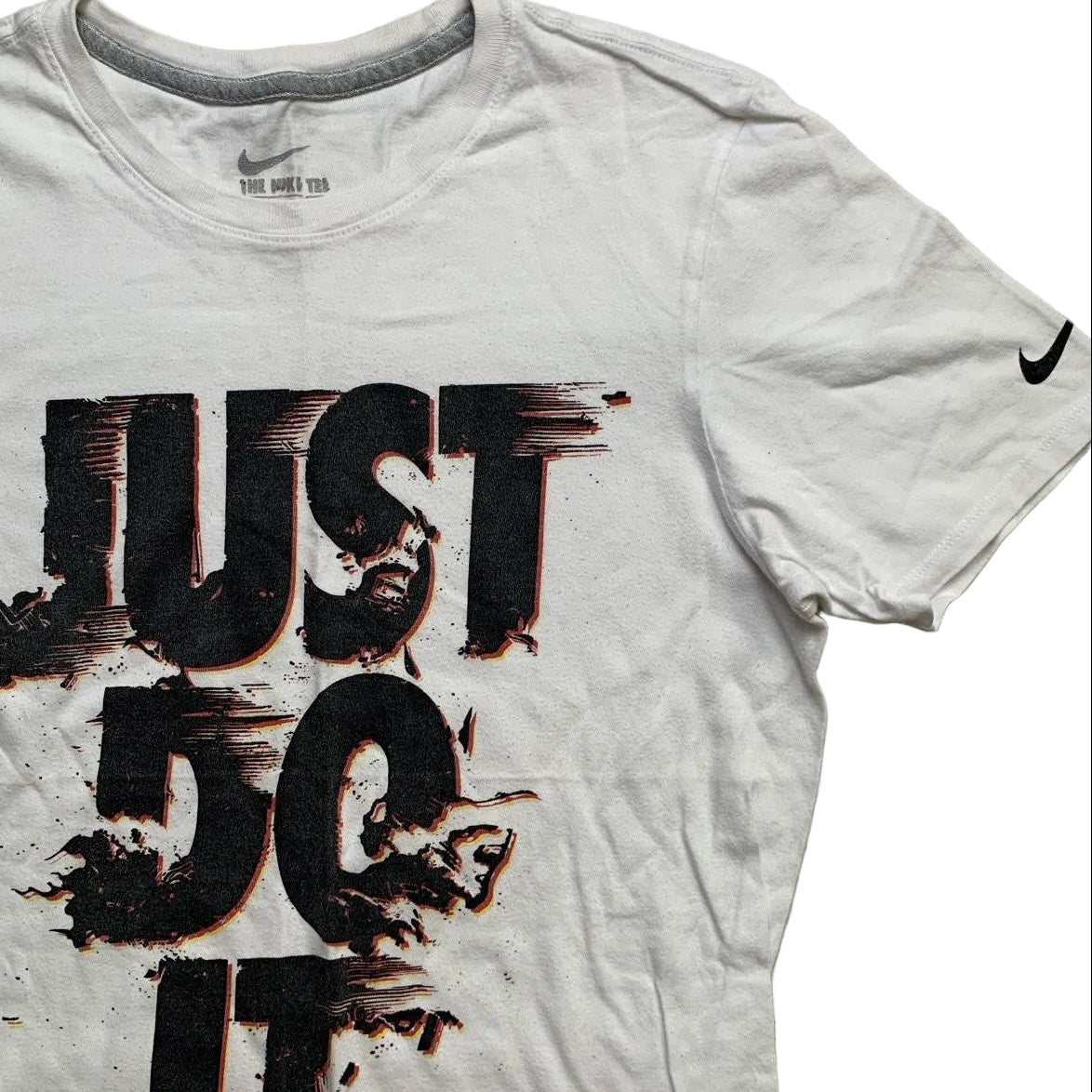Nike Just Do It White and Black T Shirt (S)