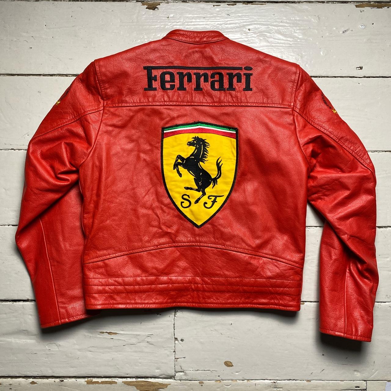 Ferrari Vintage Red Michael Schumacher 2003 Kids Leather Jacket