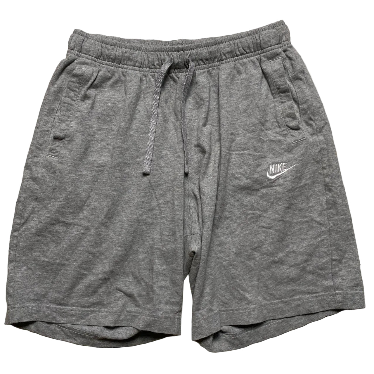 Nike Grey and White Swoosh Jogger Shorts (M)