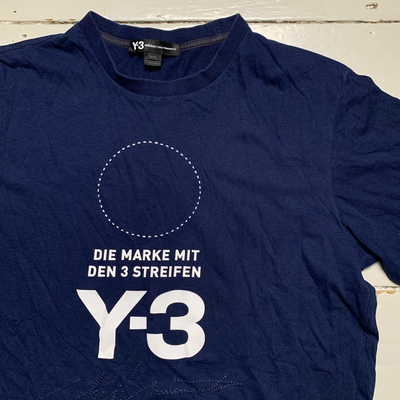 Y-3 Yohji Yamamoto T Shirt Navy and White