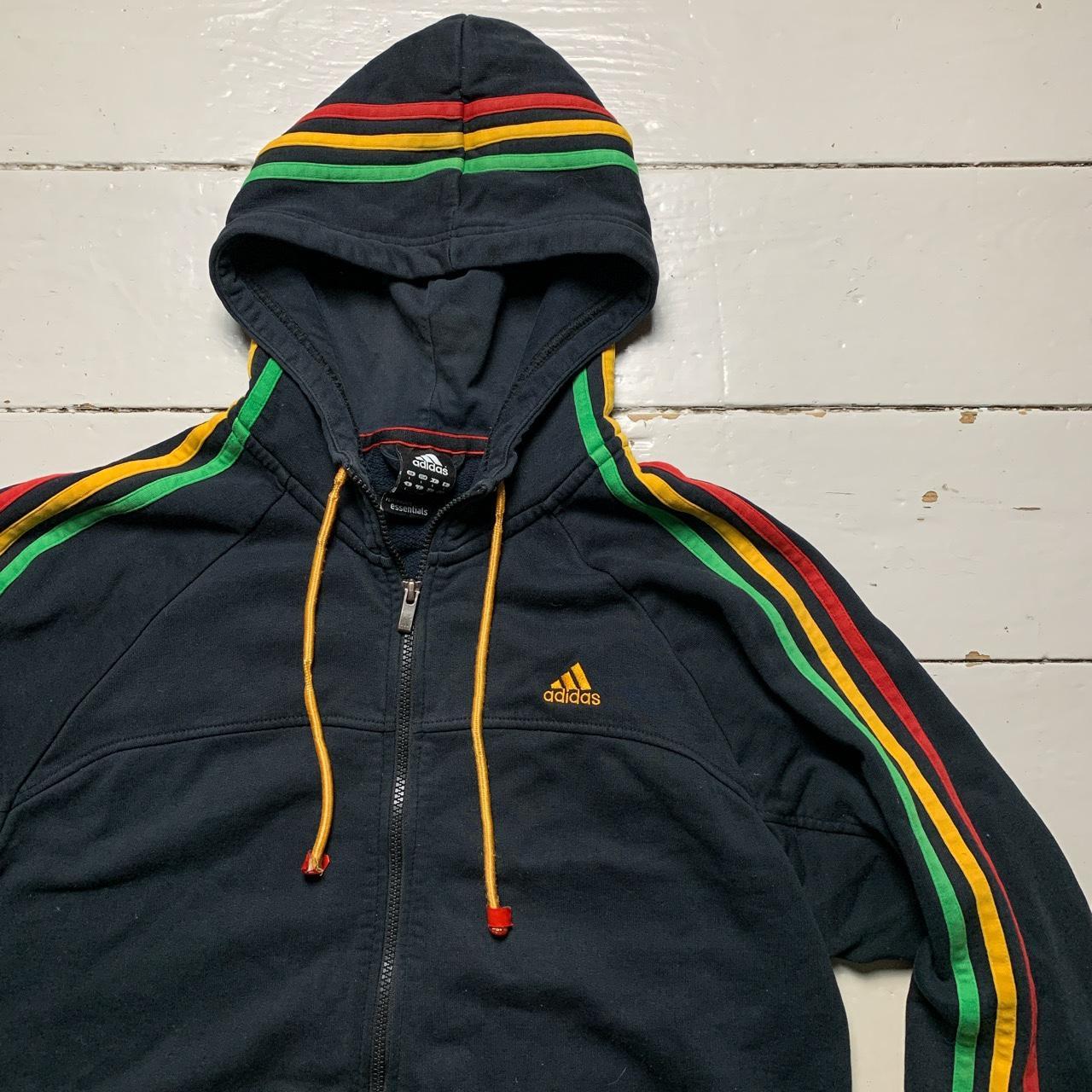Adidas Rasta Hoodie Black Red Yellow and Green Stripes