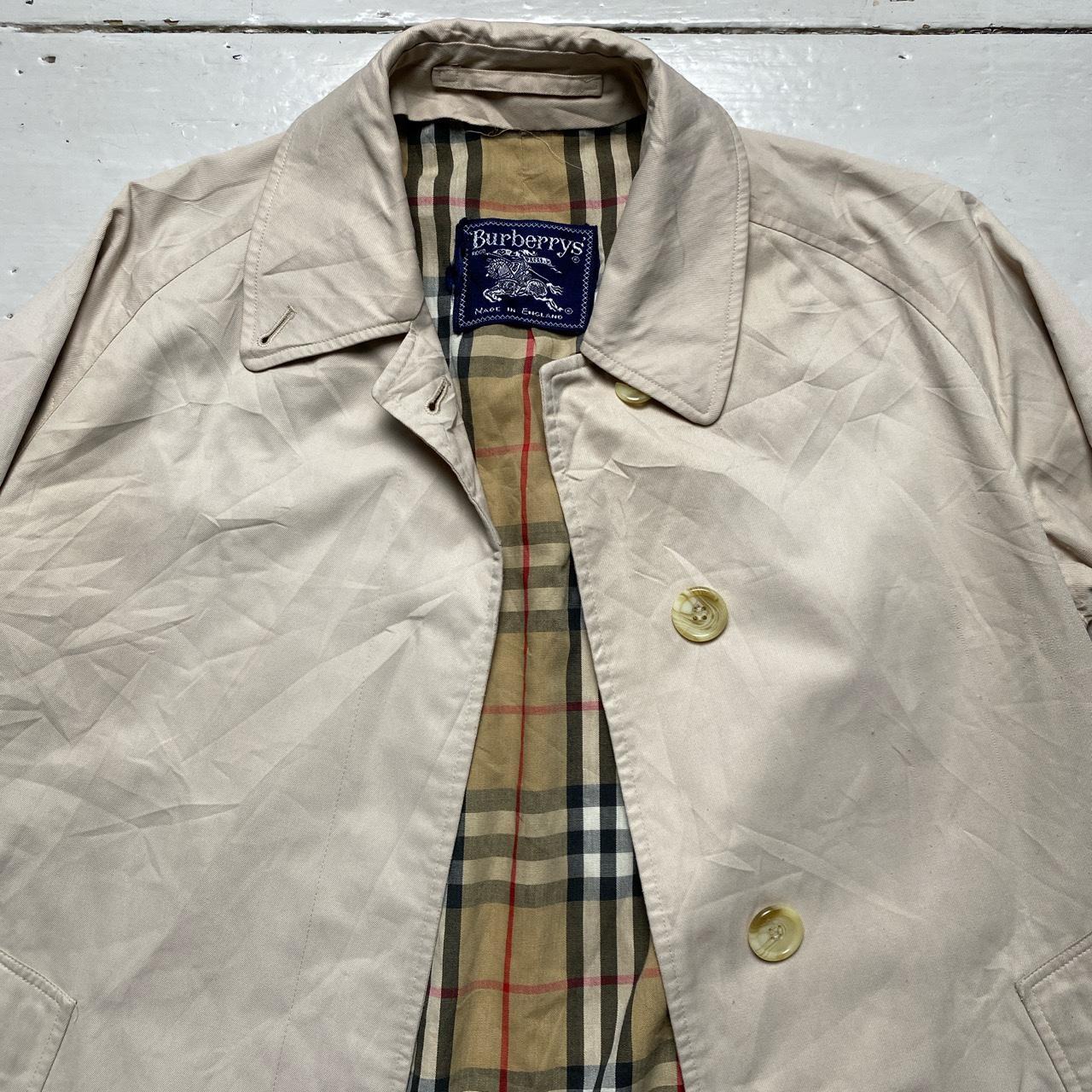 Burberry Burberrys Vintage Cream Nova Check Trench Coat