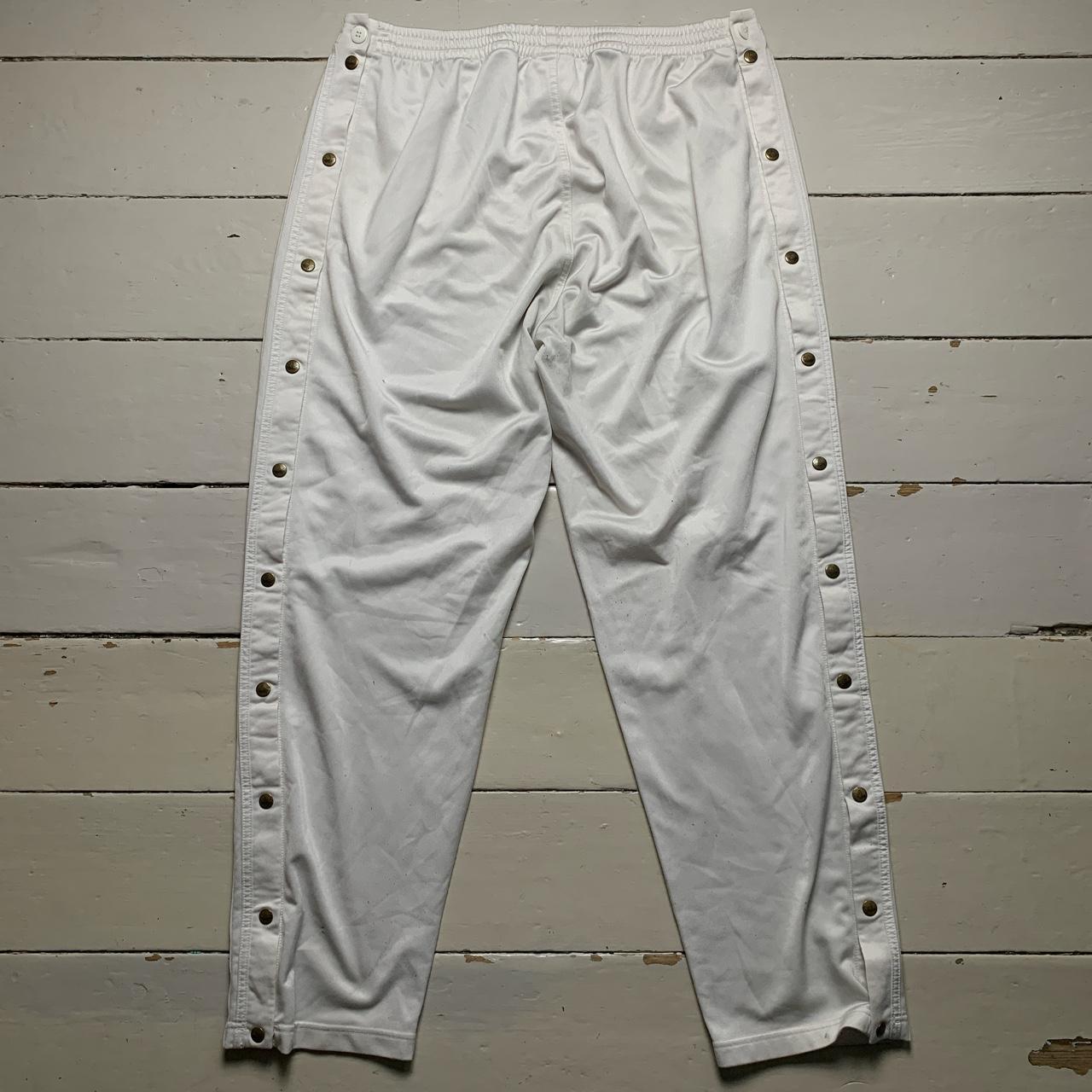 Adidas Originals Vintage Popper Track Pant Bottoms White and Gold
