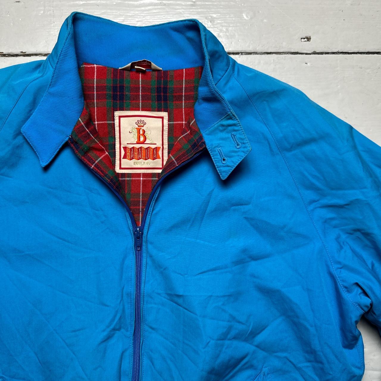 Baracuta G9 Harrington Vintage Light Blue Tartan Interior Bomber Jacket
