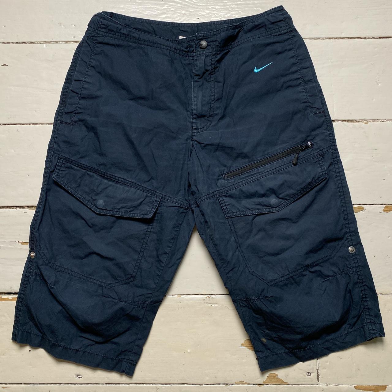 Nike Athletic Department Looolp Swoosh Baby Blue and Navy Cargo Combat Shorts