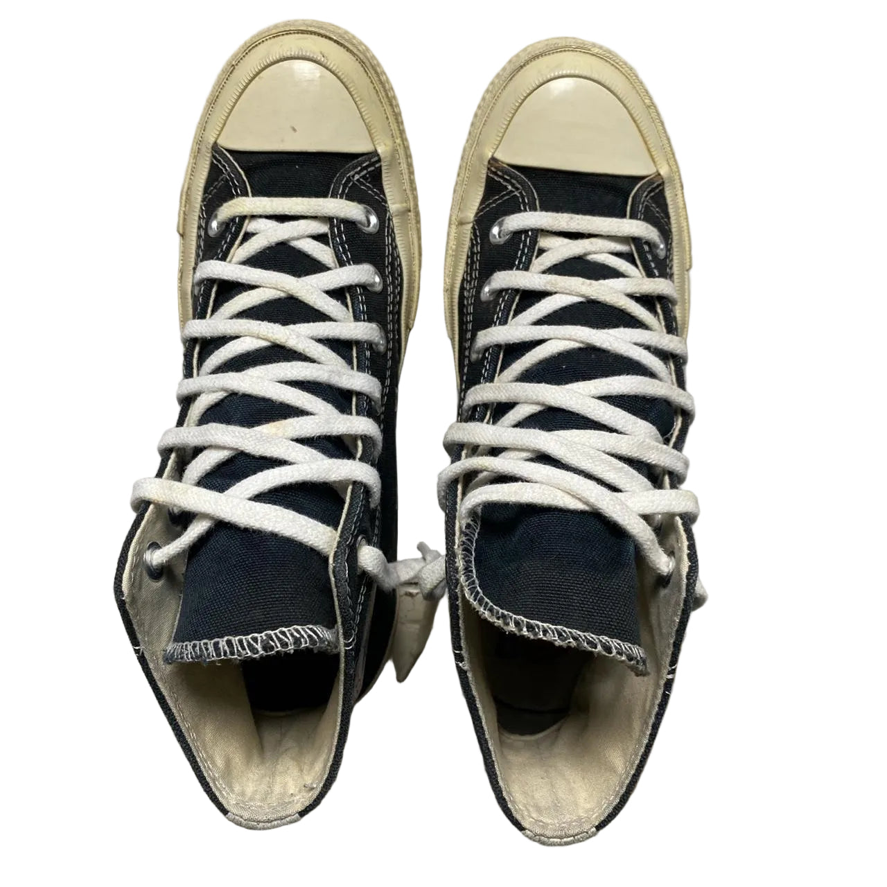 Comme Des Garcons Play Converse High Black and Cream (UK 5)