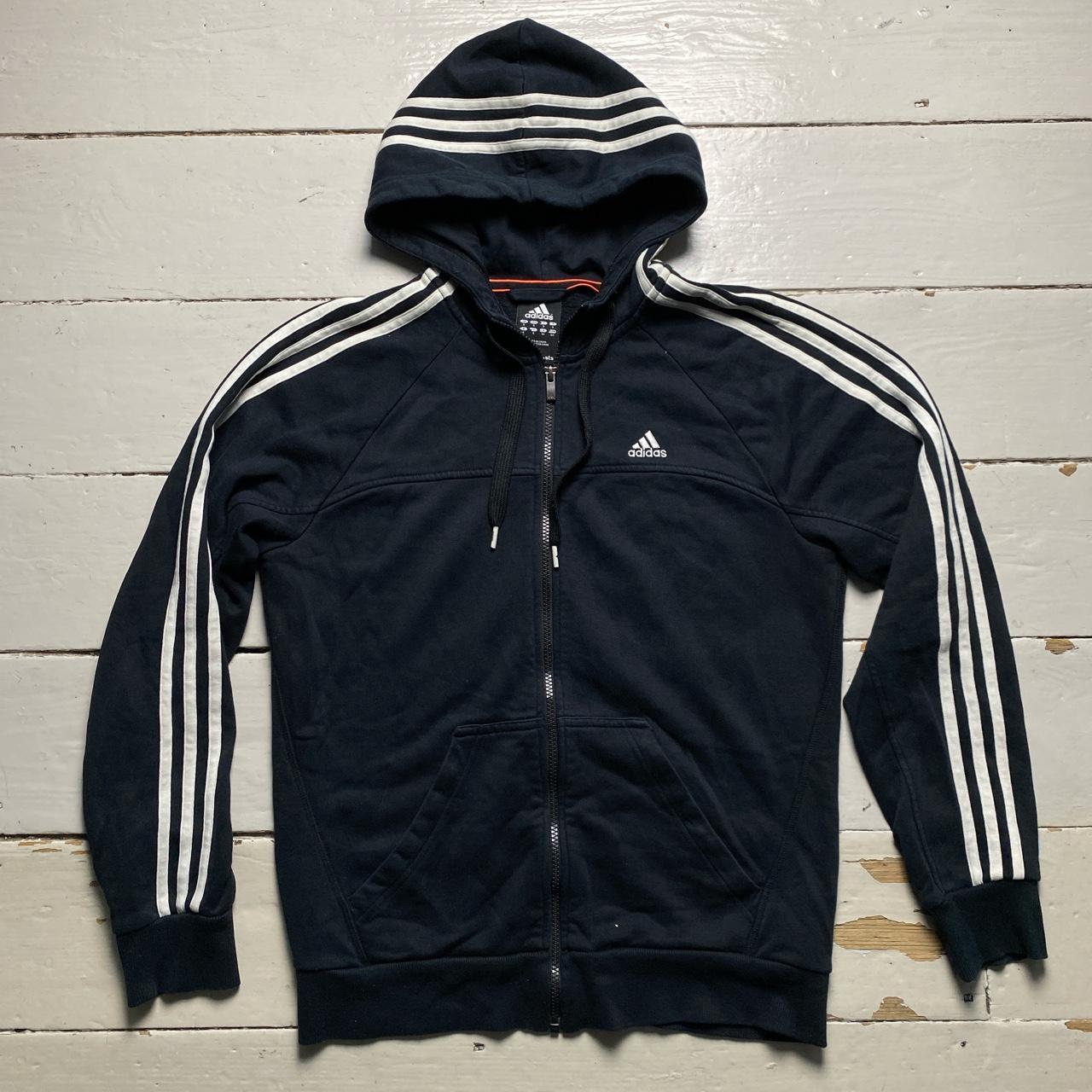 Adidas Performance Essentials Black and White Hoodie
