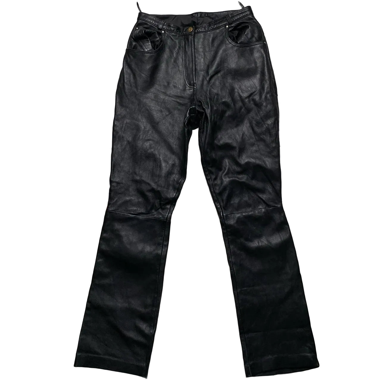 Leathermaster Womens Leather Black Trousers (12)