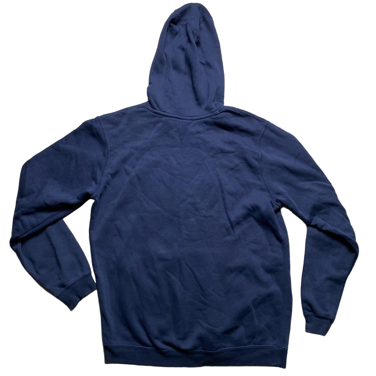 Nike Club Big Spellout Navy and White Hoodie (L)