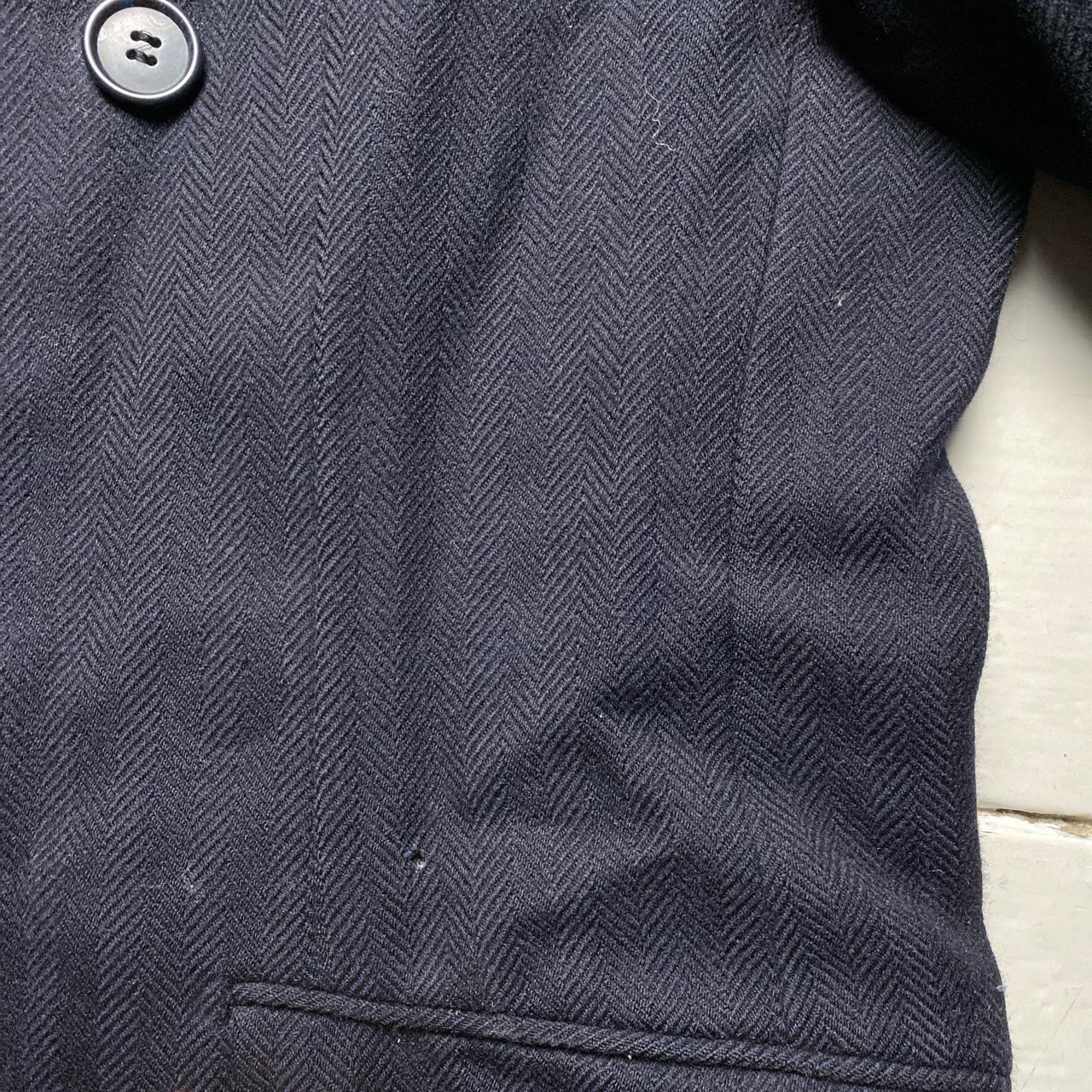 Huntsman & Sons of Saville Row Long Double Breasted Duffle Trench Coat Navy (XL)