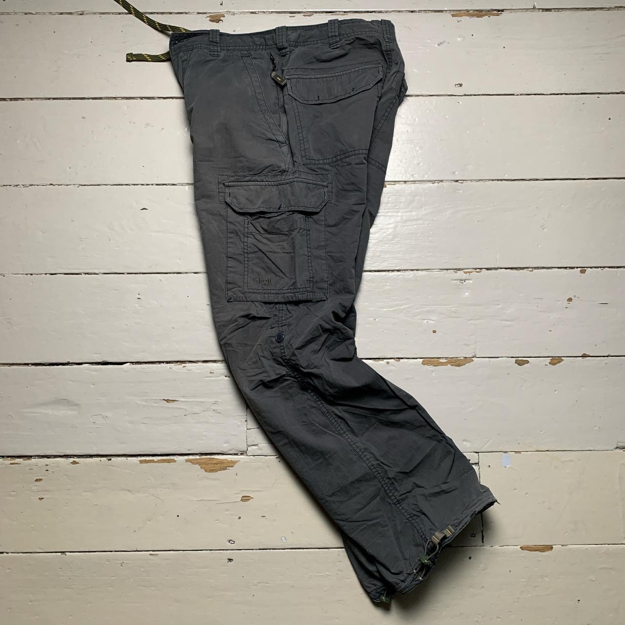 Schott USA Vintage Baggy Parachute Cargo Combat Trousers Grey