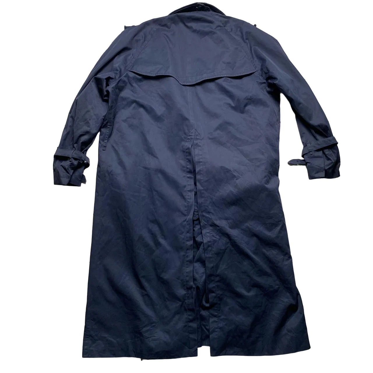 Burberry Burberrys Vintage Navy Nova Check Trench Coat (L)