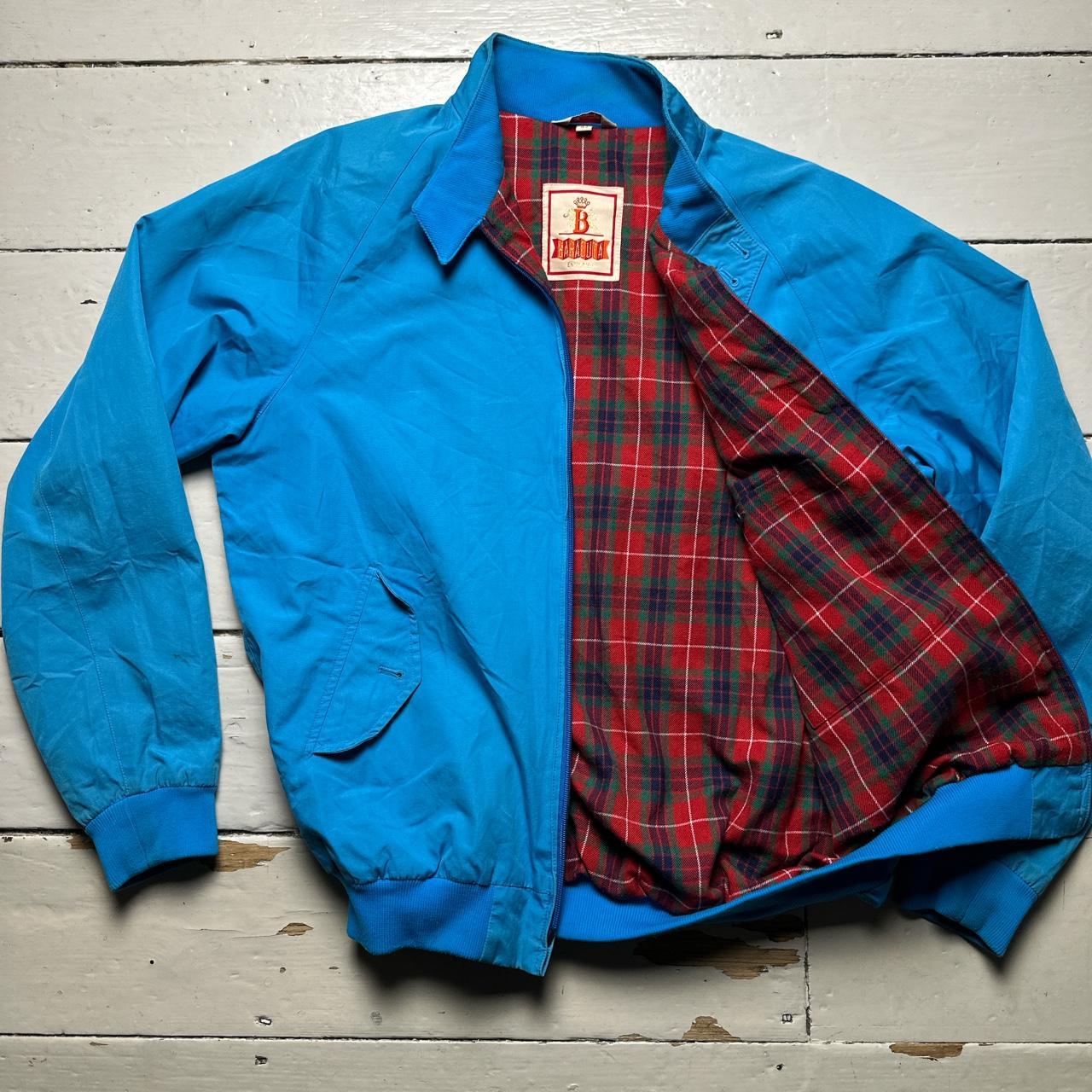 Baracuta G9 Harrington Vintage Light Blue Tartan Interior Bomber Jacket
