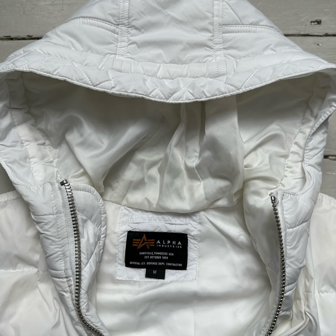 Alpha Industries White Puffer Bomber Jacket White