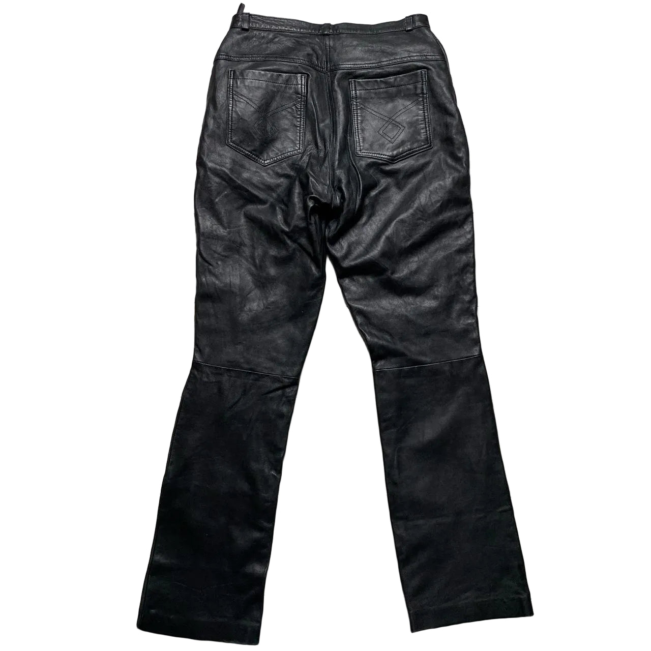 Leathermaster Womens Leather Black Trousers (12)