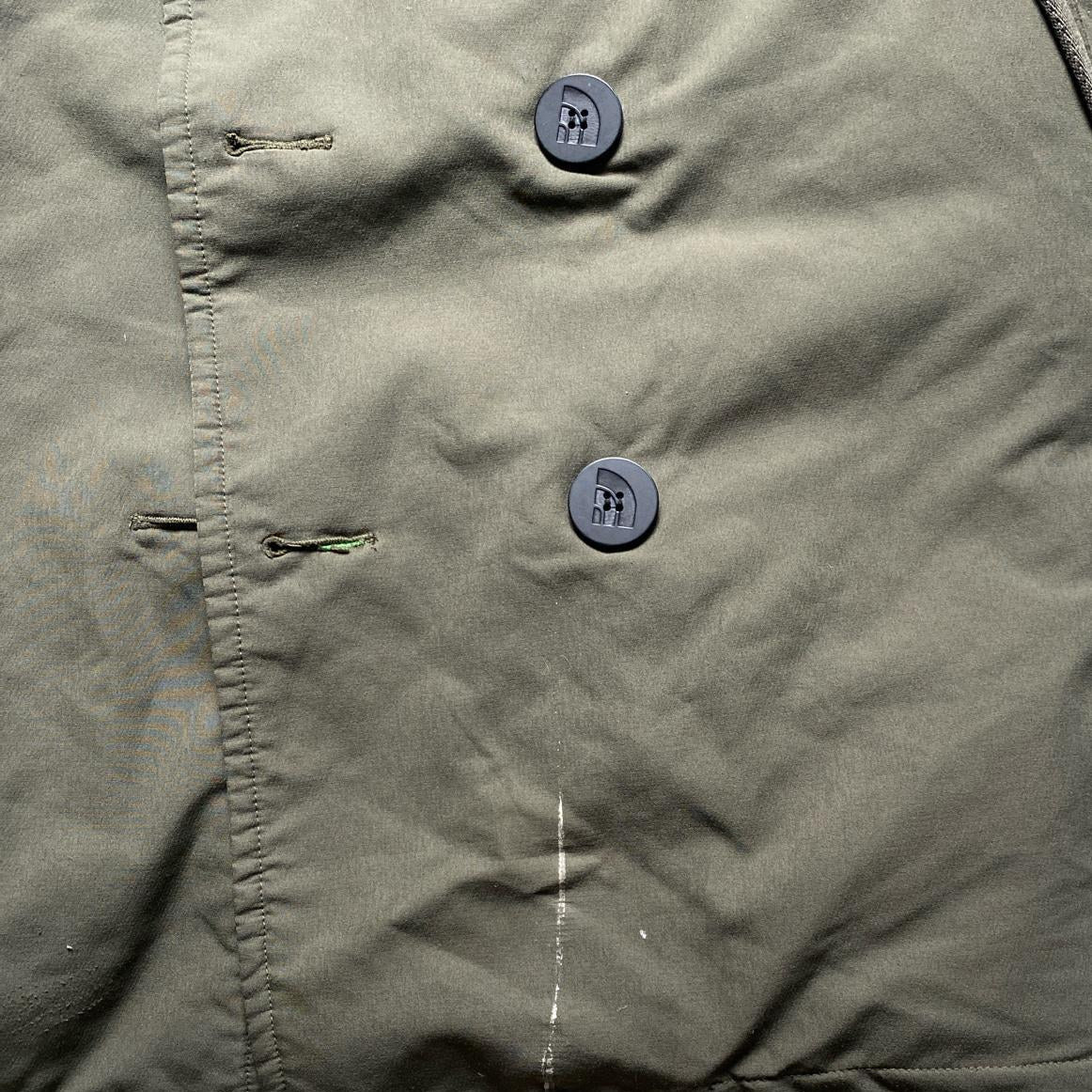 The North Face Windwall Khaki Green Camo Puffer Trench Coat (M)