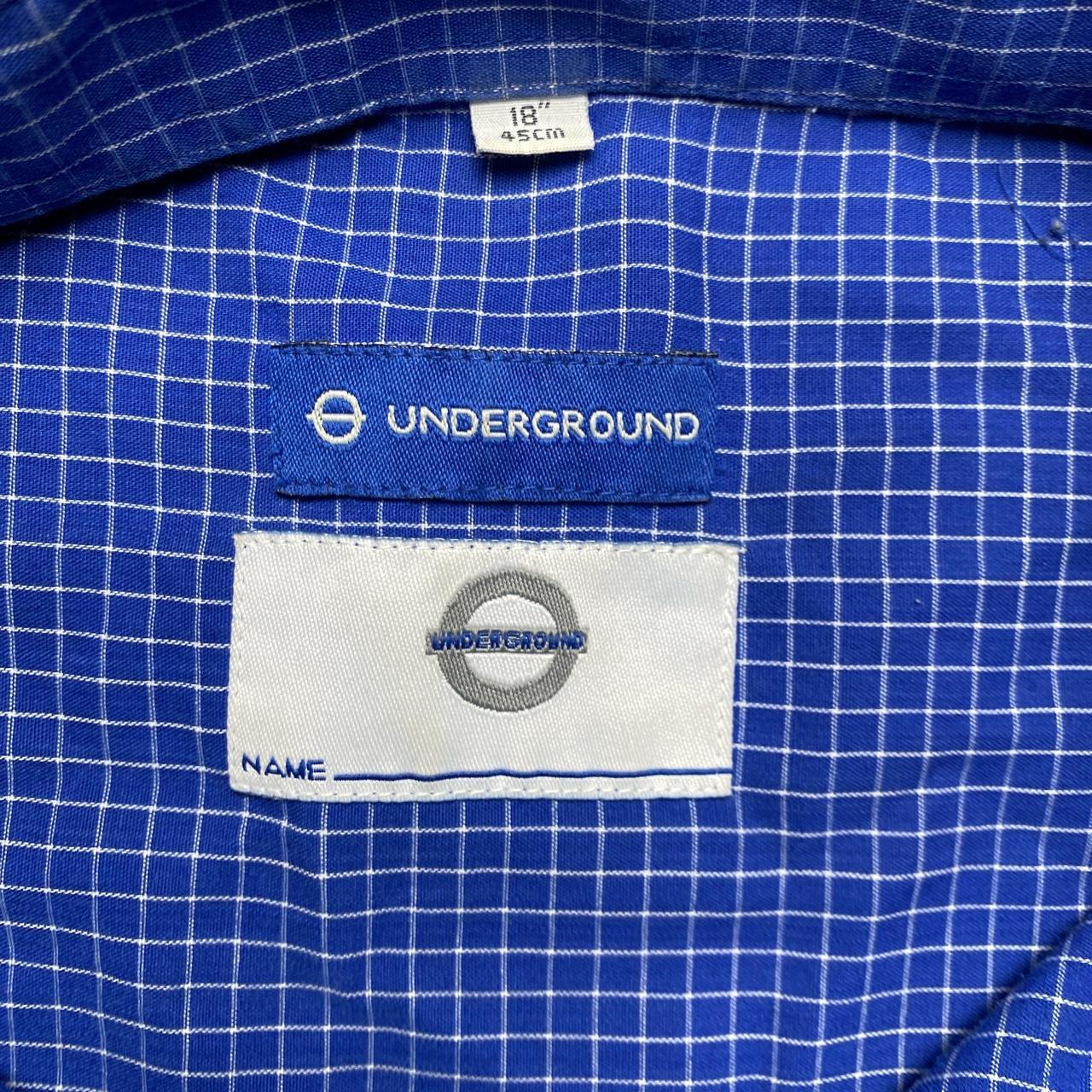 Vintage 90’s Blue and White Grid Short Sleeve Shirt (XL)