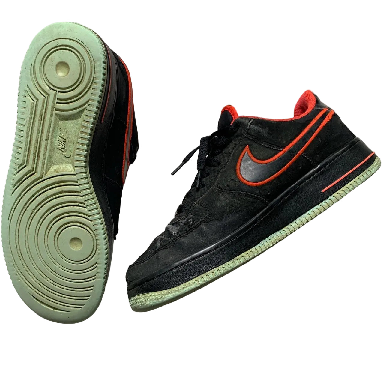 Nike Air Force 1 Yeezy Black Red and Green (UK 8)