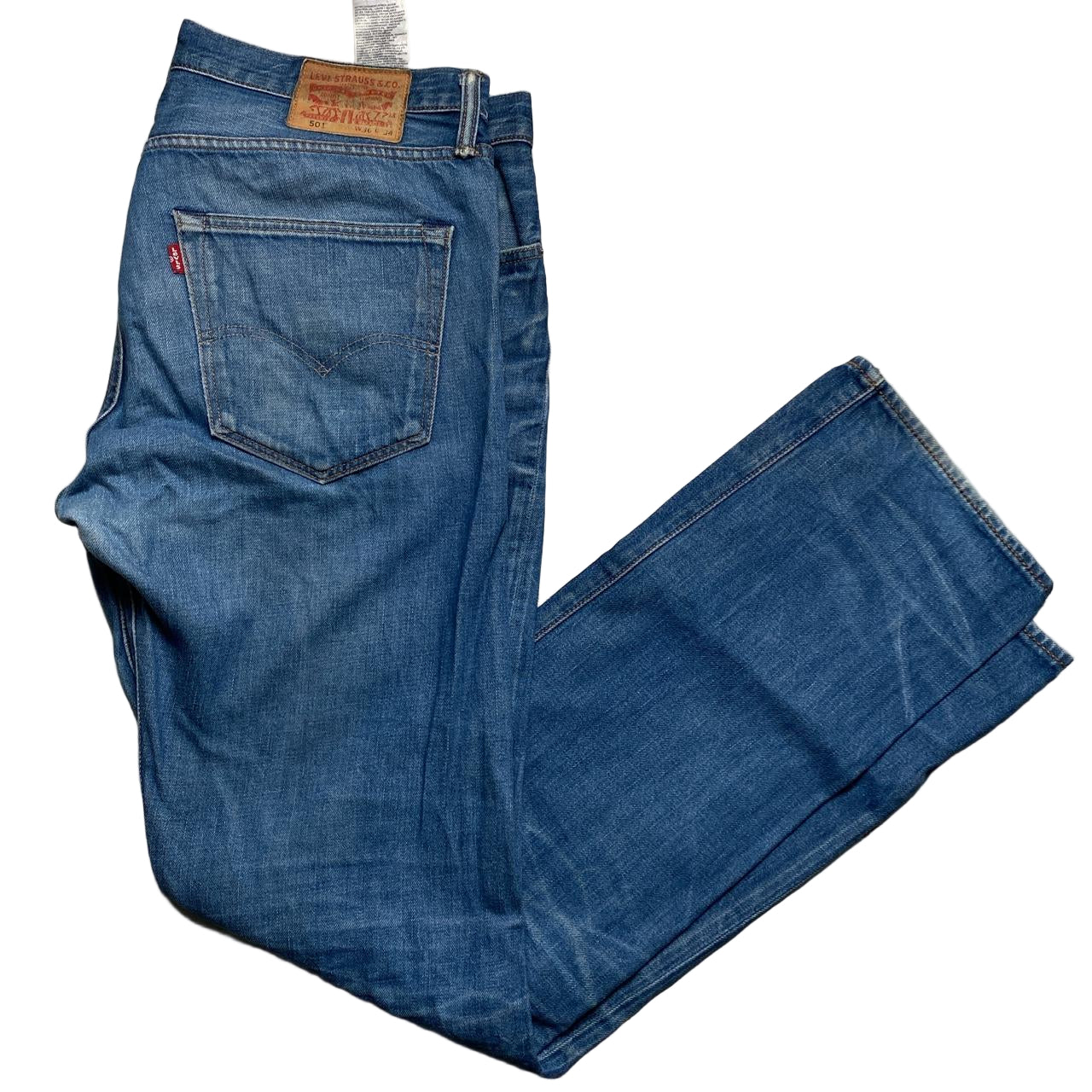 Levis 501 Navy Stonewash Jeans (36W)