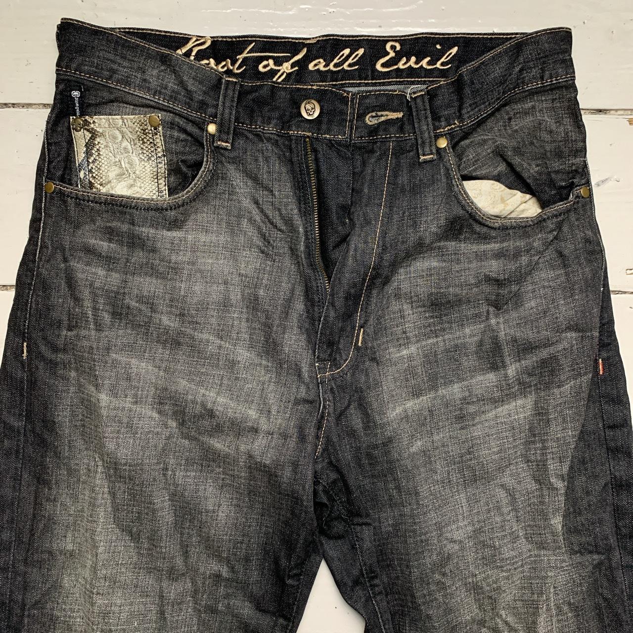 Ecko Unlimited Vintage Snake and Skull Embroidery Jeans