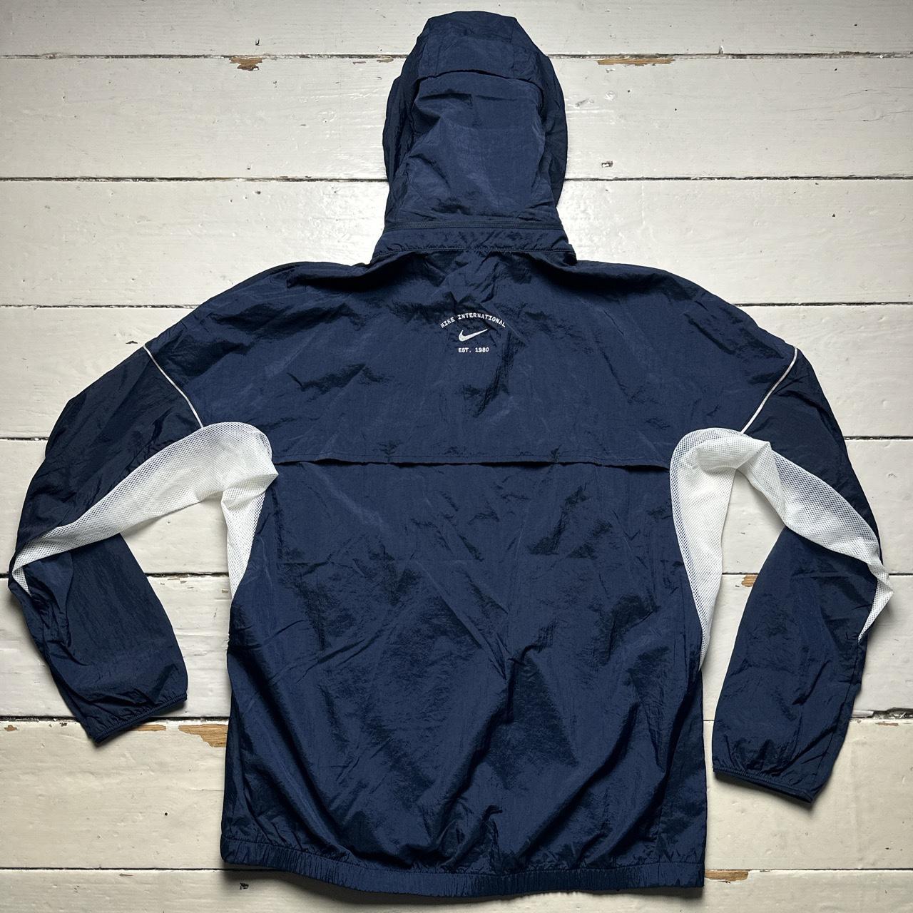 Nike Vintage Windrunner Windbreaker Lightweight Shell Jacket Navy and White