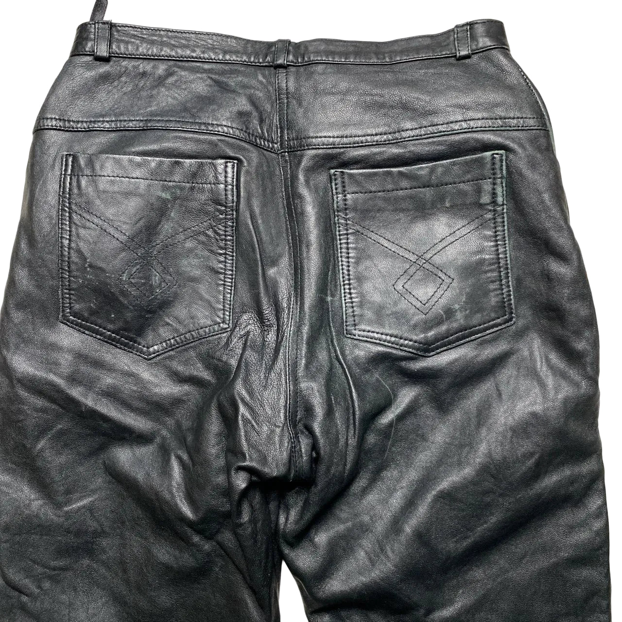 Leathermaster Womens Leather Black Trousers (12)