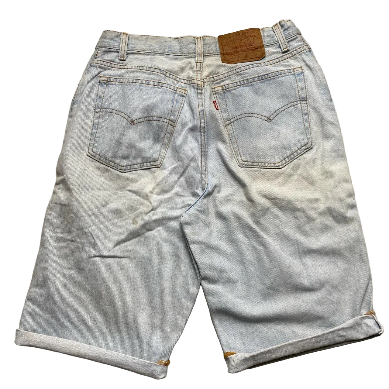 Levis 37501-0133 Vintage Made in USA Light Blue Jean Short Jorts (30W)